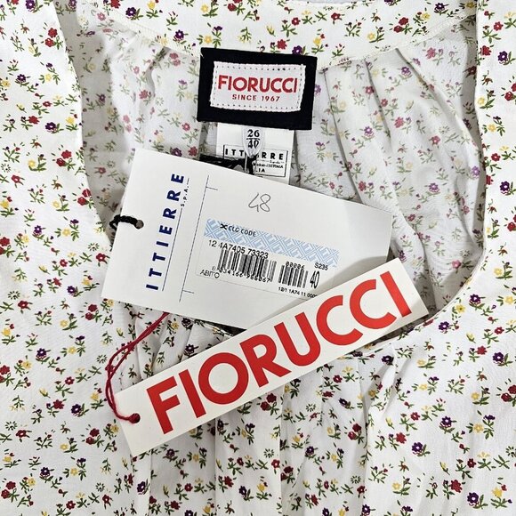 Fiorucci Size 40 Mini Shift Dress Ditsy Floral Summer Dress Pockets New - Picture 3 of 10